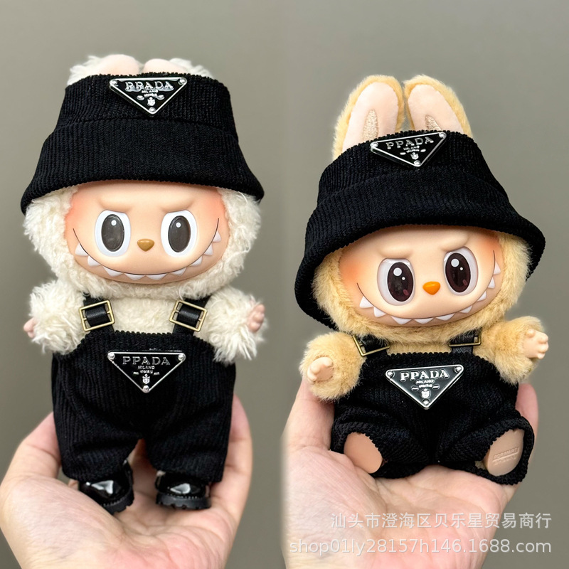 Labubu ラブブベビー服第一世代と第二世代 17 センチメートルビニール人形ペンダントぬいぐるみ服スーツスカート|undefined