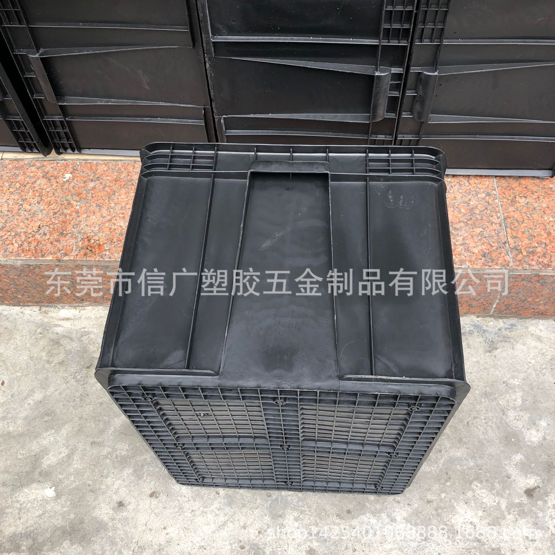 防静电塑料箱 物流胶箱周转框胶框塑料筐加厚黑色防静电周转箱