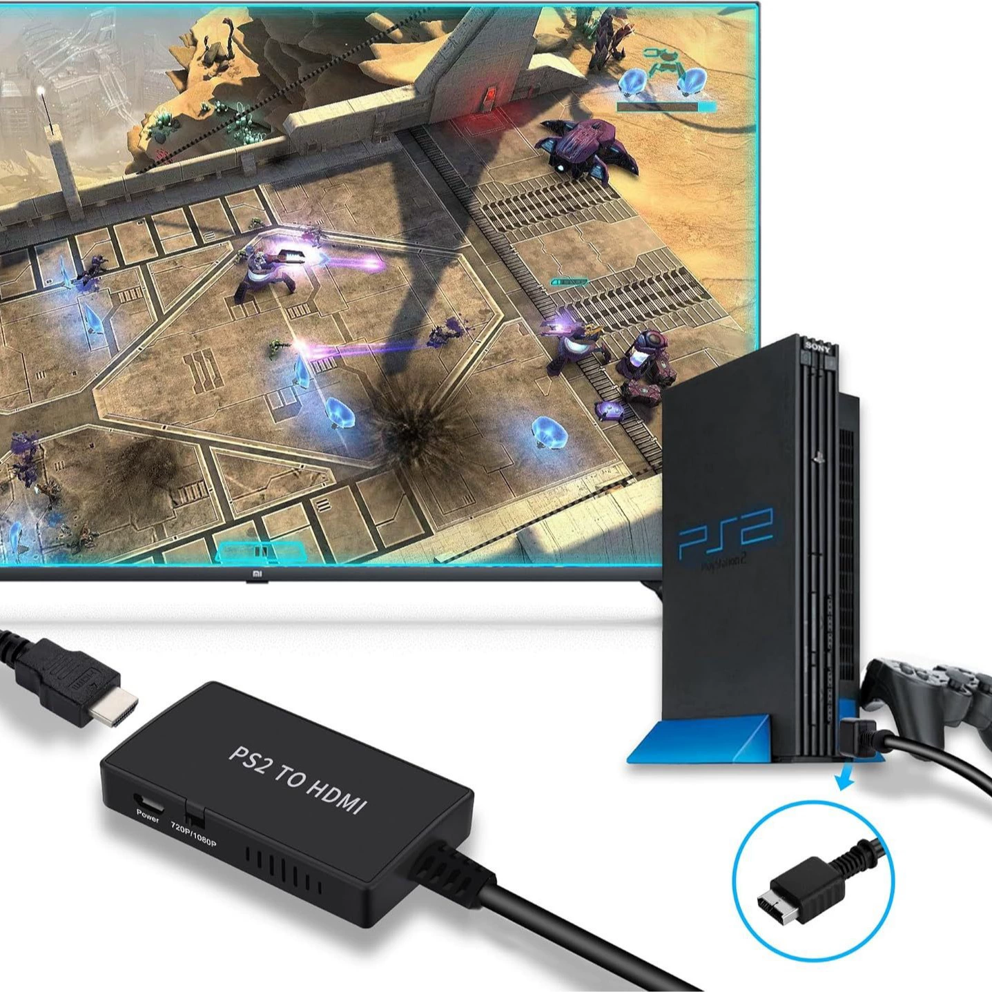 Поиск продаж взрыв PS2 ротор HD преобразователь PS2 к HDTV видео передача игровая консоль интерфейс