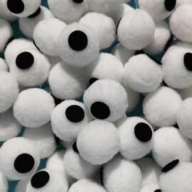 首饰大眼睛高弹毛球手工DIY发绳饰品帽子鞋服饰配件新中式雪花