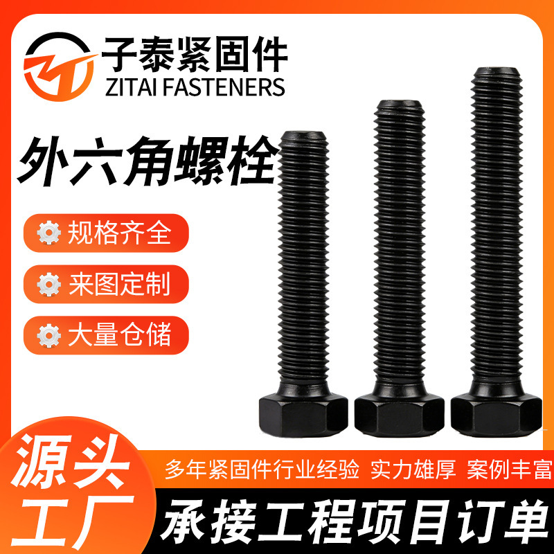High-Strength Grade 8.8 Bolts, External Hex Screws, Industrial Equipment Connection Fasteners, High-Strength External Hex Bolts High-Strength Grade 8.8 Bolts, External Hex Screws, Industrial Equipment Connection Fasteners, High-Strength External Hex Bolts