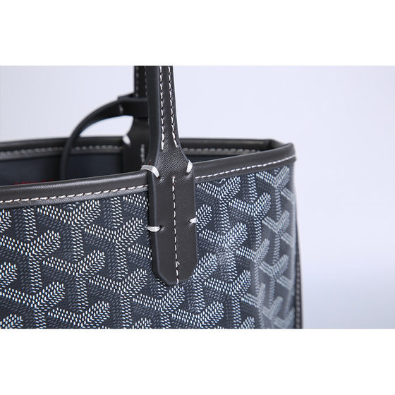 2024 New Genuine Leather Dog Teeth Double-Sided Mini All-Match Single-Shoulder Portable Open Beach Niche Tote Bag for Women