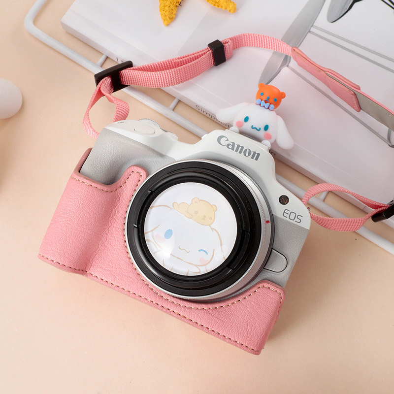 캐논 R50 카메라 가방 보호 커버 마이크로 단일 R50 기본 가죽 카메라 커버 절반 세트 액세서리