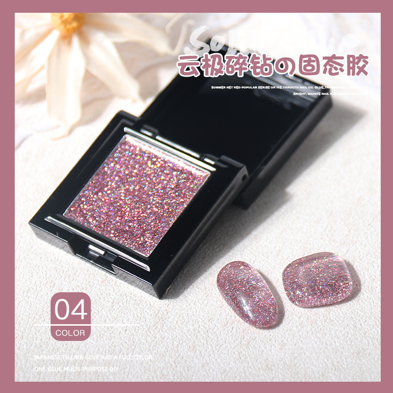Nuevo arte de uñas nube Polo roto diamante pegamento sólido disco flash polvo esmalte de uñas pegamento sueño lentejuelas pegamento sólido Otoño e Invierno popular