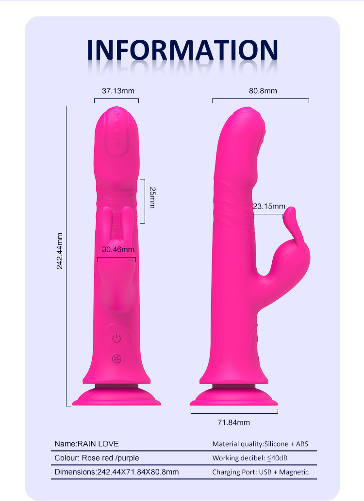 Rain Love Rabbit Vibrator – Pink Color
