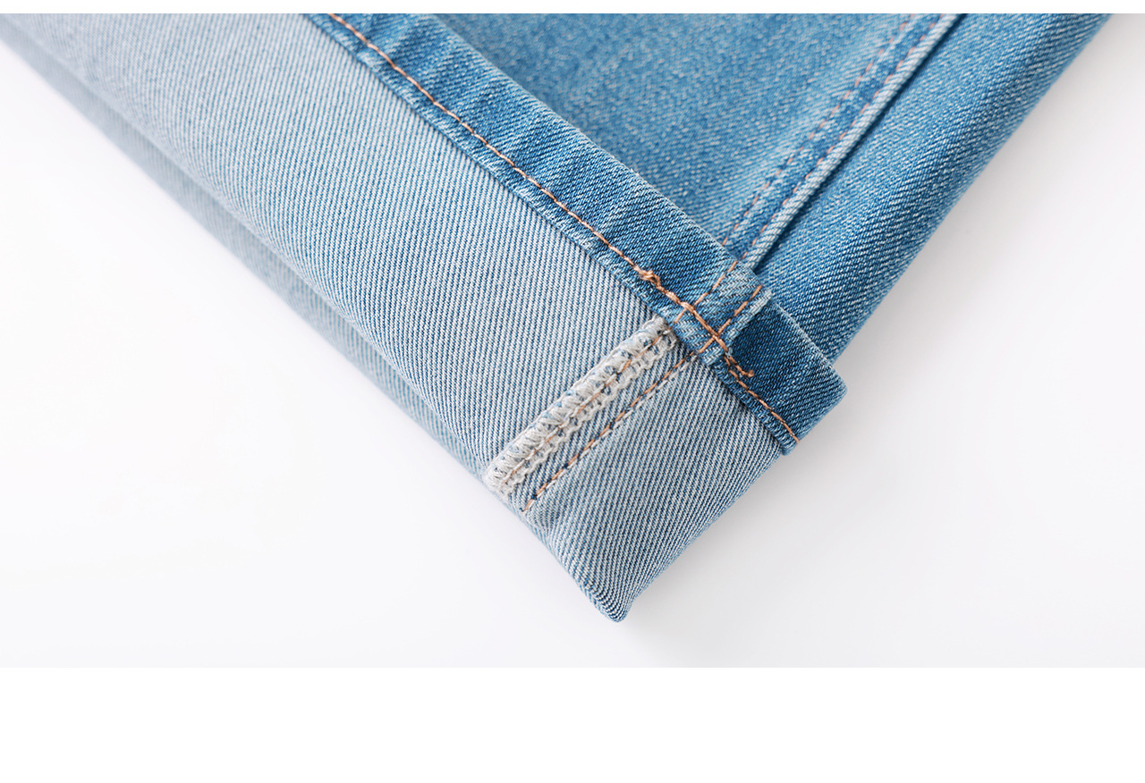 Quần jean nữ ống loe 9 phân, chất vải thun tứ chiều co giãn, nâng mông, phong cách retro — xanh lam chi tiết 32