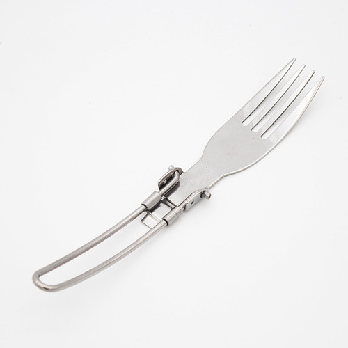 Outdoor portable stainless steel knife fork spoon set 3-piece steel handle folding camping utensils