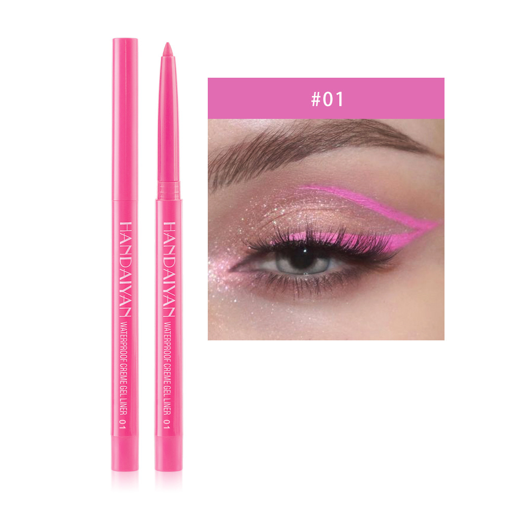 Cross border Amazon popular handaiyan 20 color pearlescent matte waterproof non haloing rotatable Eyeliner glue pen