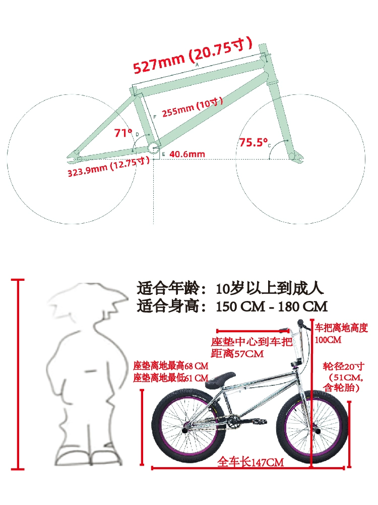 BMX, шоу-кар, велосипед, 20 дюймов, оптовый