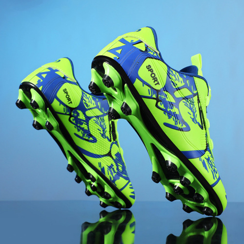 Children's Football Shoes for Boys, TF Frictional Cleats, Sports Cleats with Breathable Design, Rotary Button Professional Training Shoes for Young Students, Boys