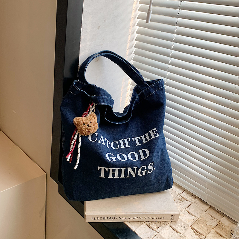 Casual relajado bolso de letras para mujeres 2024 nueva moda universitaria bolso de hombro de clase bolso de vaim
