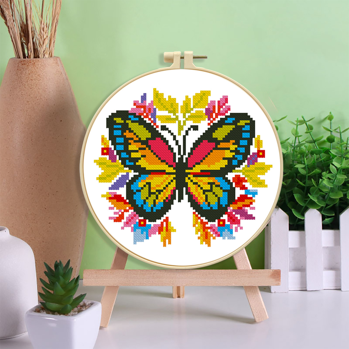 Mona Lisa Royal Cross Stitch Colección de flores Colección de mariposas Nuevas flores Mariposas Bordado de hilo hecho a mano simple y moderno