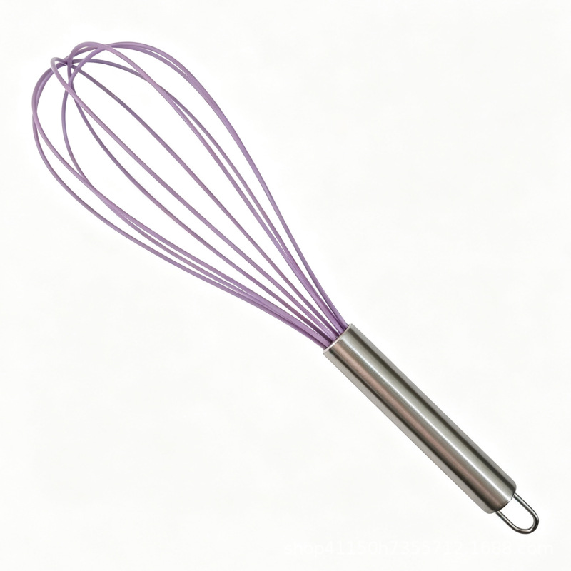 Batidor de huevos de silicona manual de acero inoxidable crema dispensador de mano licuadora mini herramienta de horneado casera colorida image 28