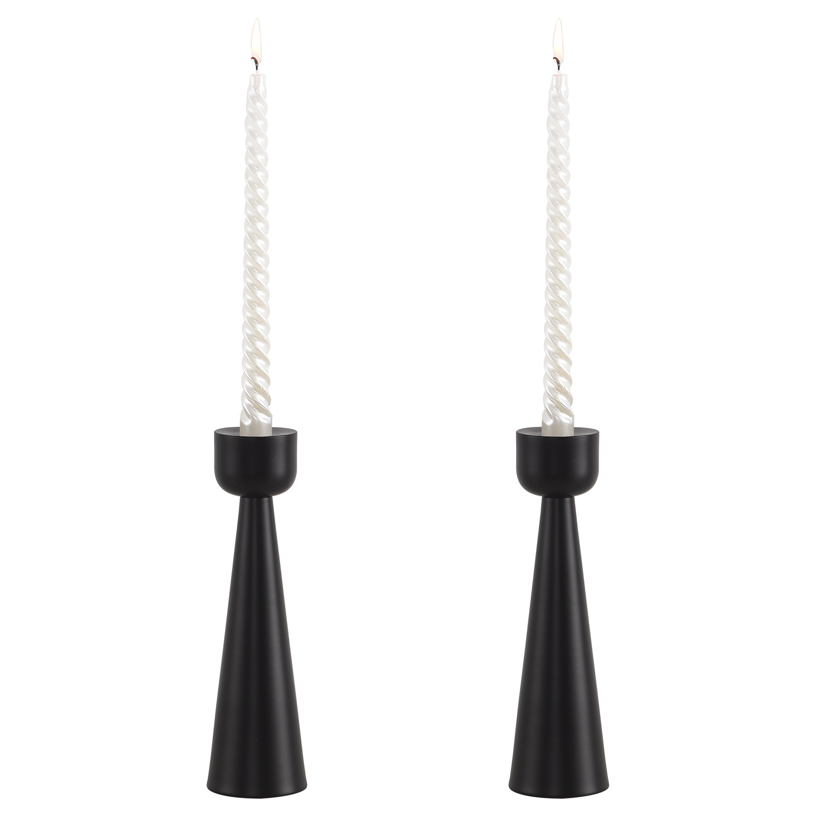 Candelabro de una sola cabeza de arte de hierro europeo transfronterizo Candelabro de una sola cabeza cónica Candelabro creativo Candelabro Decoración de la cena a la luz de las velas