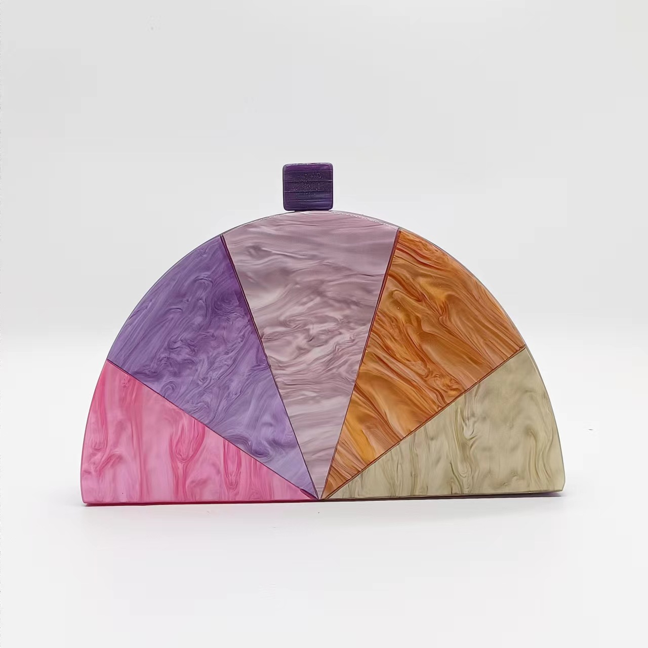 Arylic Color Block Semicircle Evening Bags display picture 4