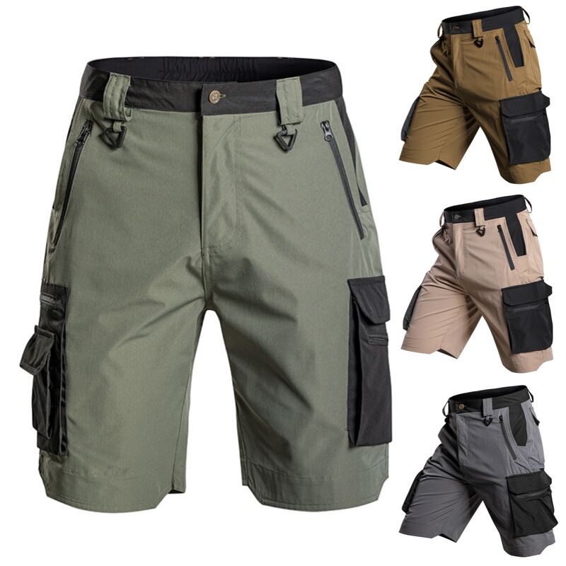 Cross-Border Summer New Style Men's Color-Blocking Multifunctional Tactical Shorts Outdoor Waterproof Training Micro-Elastic Work Shorts Cross-Border Summer New Style Men's Color-Blocking Multifunctional Tactical Shorts Outdoor Waterproof Training Micro-Elastic Work Shorts