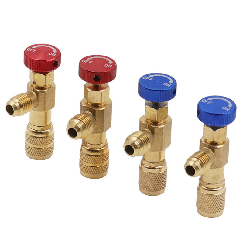 Venta al por mayor aire acondicionado R22 fluoración válvula de seguridad R410 Refrigerante sin fugas llenado aire acondicionado fluoración anticongelante mano válvula de seguridad