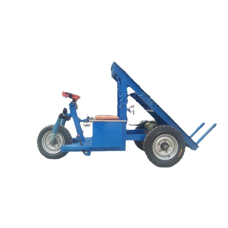 Vehículo de transporte de ladrillo de tres ruedas camión volquete eléctrico de ladrillo plano que tira del coche de mano auto-descarga del sitio de construcción