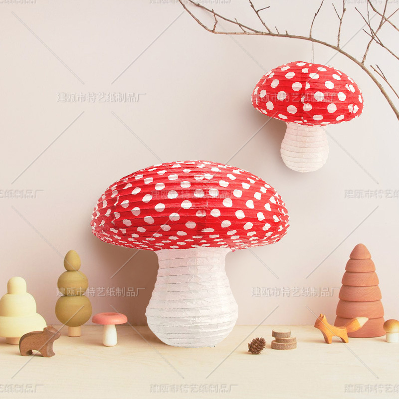 Creative 3D Mushroom Paper Lantern Kindergarten Children's Birthday Party Layout Props Decorative Supplies diy Lantern Creative 3D Mushroom Paper Lantern Kindergarten Children's Birthday Party Layout Props Decorative Supplies diy Lantern