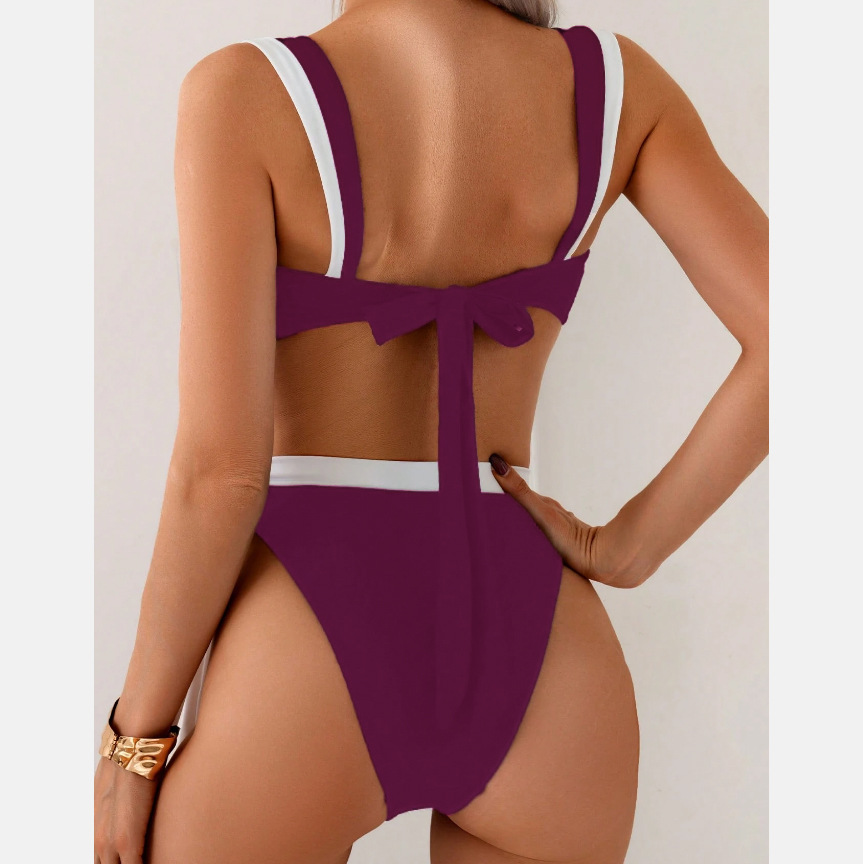 Bikini set met push-up en hoge taille tweedelige badmode dames_voghion.com