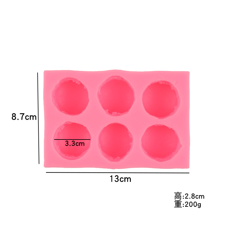 Nuevo 6-piece 3D macaron molde DIY jabón hecho a mano molde de comida de arcilla de silicona molde de hamburguesa