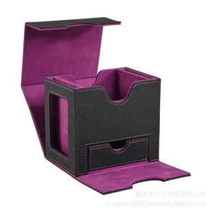 Mtg Card Box with Two Display Windows and Dice Tray Can Hold More Than 100 Card Storage Boxes