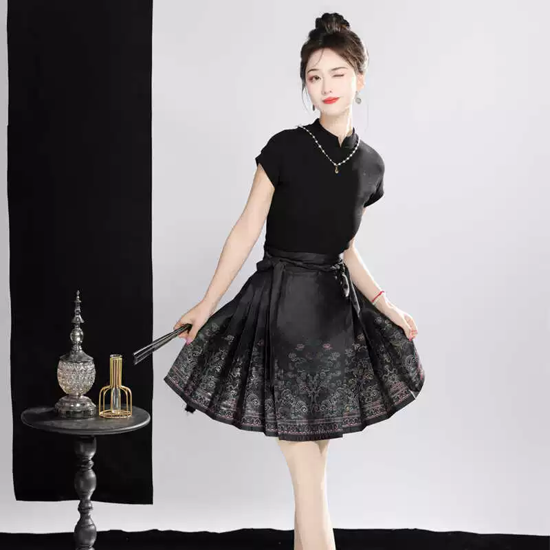 Luozhu [Miao Jiang Jiang Meng] Новая китайская повседневная юбка с коротким конским лицом