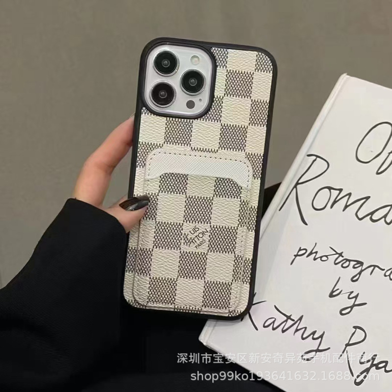 复古风贴皮保护壳适用iPhone17ProMax欧美卡包苹果17手机壳插卡16|undefined