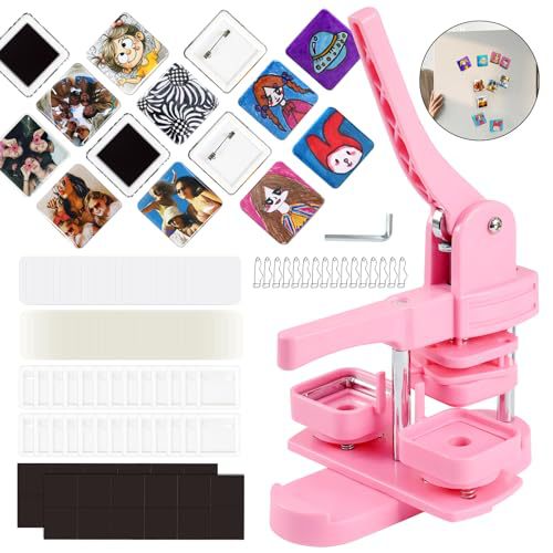 50方形徽章机器冰箱贴胸章DIY自制机轻便塑料吧唧制作机器