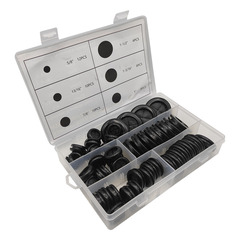 Cross-border 52PCS box-packed black double-sided rubber coil protector ring wire ring coil sealing ring set