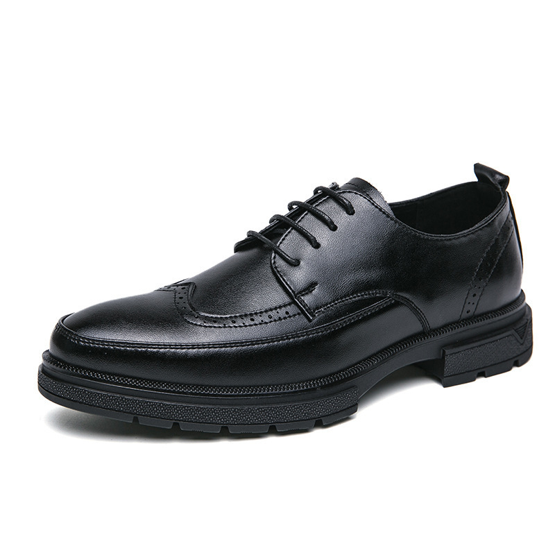 Zapatos de cuero casuales para hombres, zapatos de estilo británico de moda coreana para hombres, zapatos de boda para novio. image 7