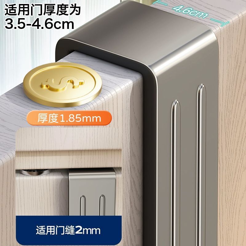 ドアの後ろの新しいフック、寝室のドアに衣類ラックを掛ける、組み立て不要、痕跡のない収納、衣類ラック、コートフック|undefined