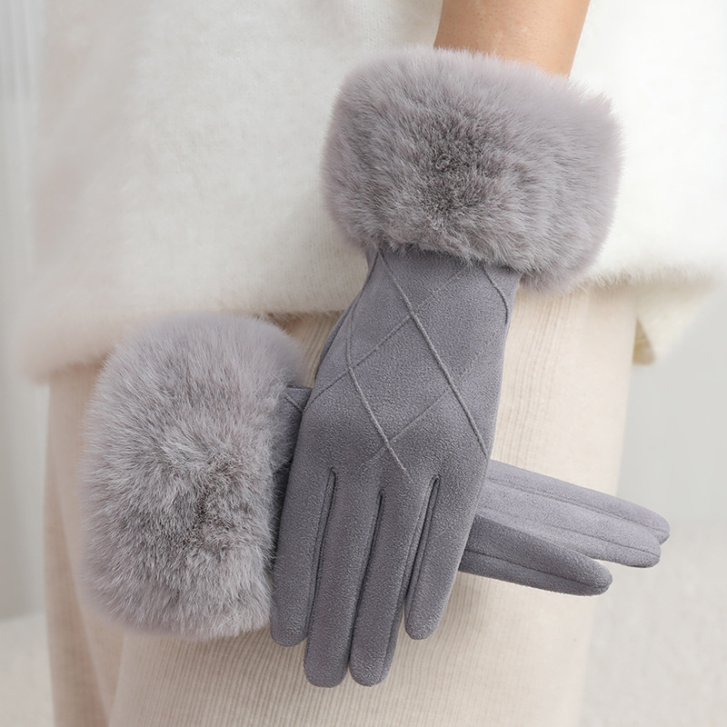 Guantes Térmicos Táctiles para Mujer de Poliéster, A prueba de Viento para Exteriores en Invierno