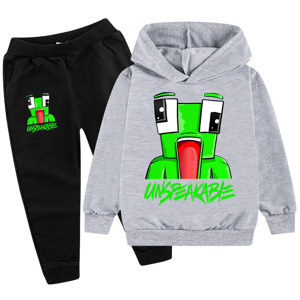 Hot selling unspeakable printed pattern children's clothing set hoodie hoodie+pants_voghion.com