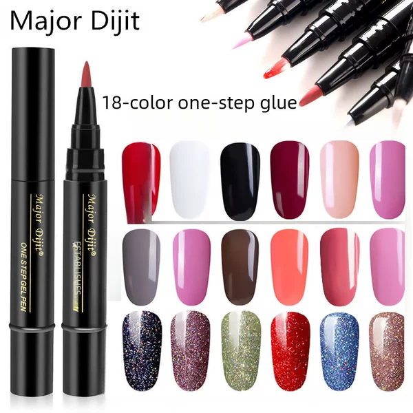 Nail Art Accessories Independent Website In-Stock Cross-Border Supply New Nail Art One-Step Gel Polish Pen-Shaped Nail Stickers