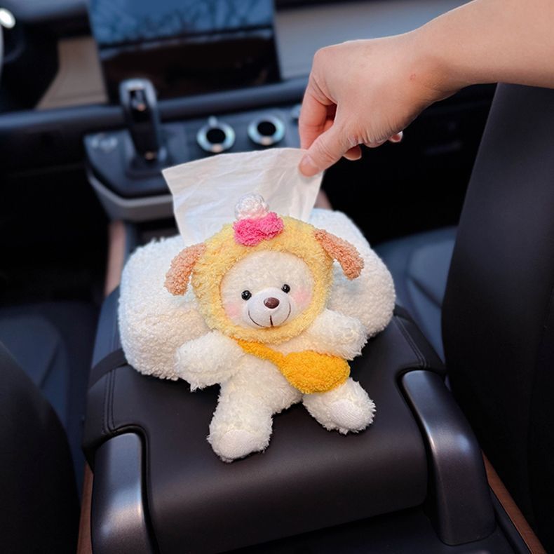 Cute Doll Car Interior Armrest Box Tissue Box Storage Creative High-End High-Value Aesthetic for Women