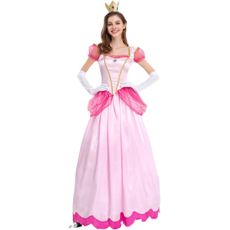 Disfraz de Halloween Mario adulto Biqi princesa vestido rosa priceParty rosa princesa rendimiento 2896 image 1