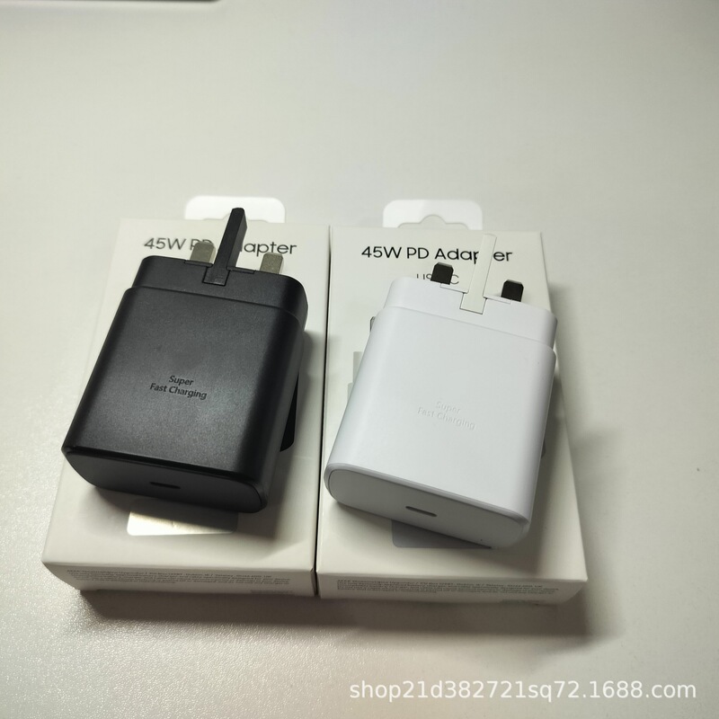Samsung Mobile Phone Tablet Ta845 Charger Fast Charging Head British Standard Foldable Plug 45W Pd Flash Charging Foldable