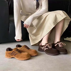 2025新款复古德训鞋女厚底大鞋头休闲运动