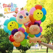 新款大号夹片气球卡通铝膜气球儿童卡通夹片大号卡通气球摆摊批发