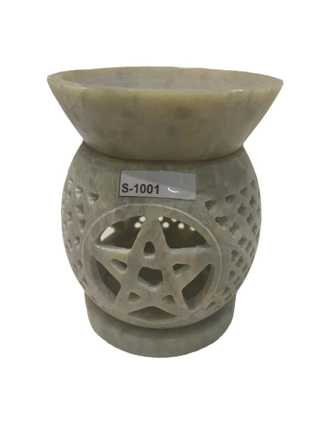 印度工藝進口香爐 手工镂空雕花皂石鑲銅香爐系列瑕疵爐特價處理