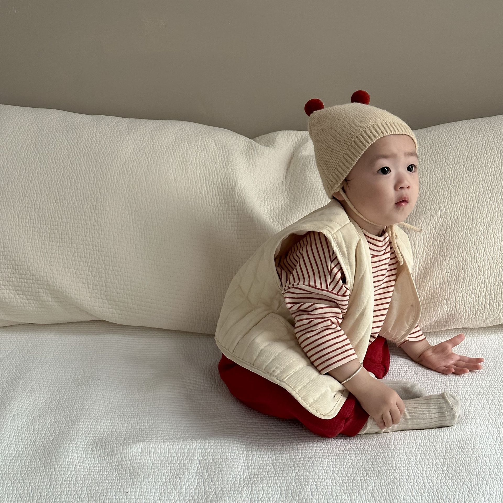 Baby invierno chaleco de algodón grueso chaleco de ropa infantil coreano bebé otoño invierno ropa de niños clip de caballo chaleco cardigán para niños