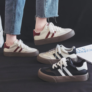 H1200 Thick-soled German Training Shoes Women's 2024 Spring and Autumn Students' Casual All-match Heightened Board Shoes Commuting Durable and Comfortable