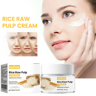 Ouhoe Rice Repair Cream Fades Facial Fine Lines, Repairs Skin Barrier, Delicate Pores, Moisturizing Cream