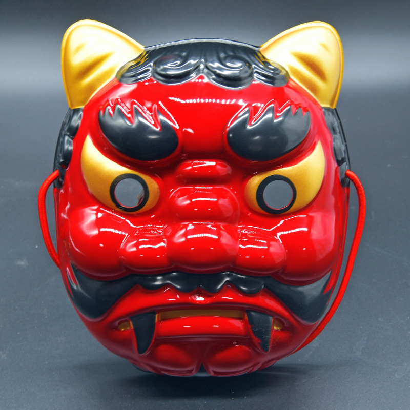 天狗日系能劇マスク牛魔王赤面鬼顔悪魔加硫鞍馬牛角封印赤般若マスク