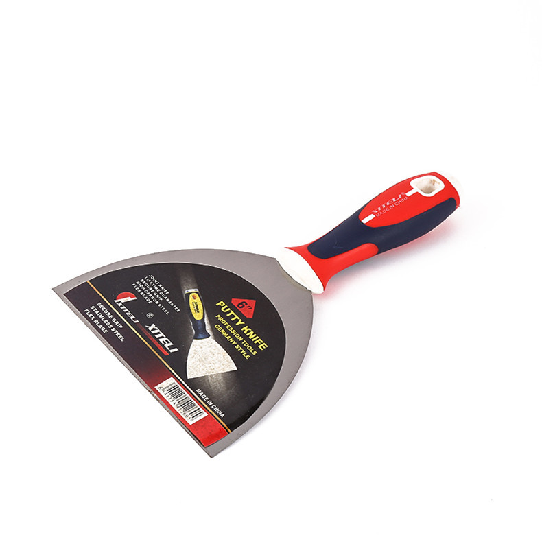 8533油灰刀塑胶手柄软握式镜面油灰刀高碳钢抛光油灰刀铲刀腻子刀