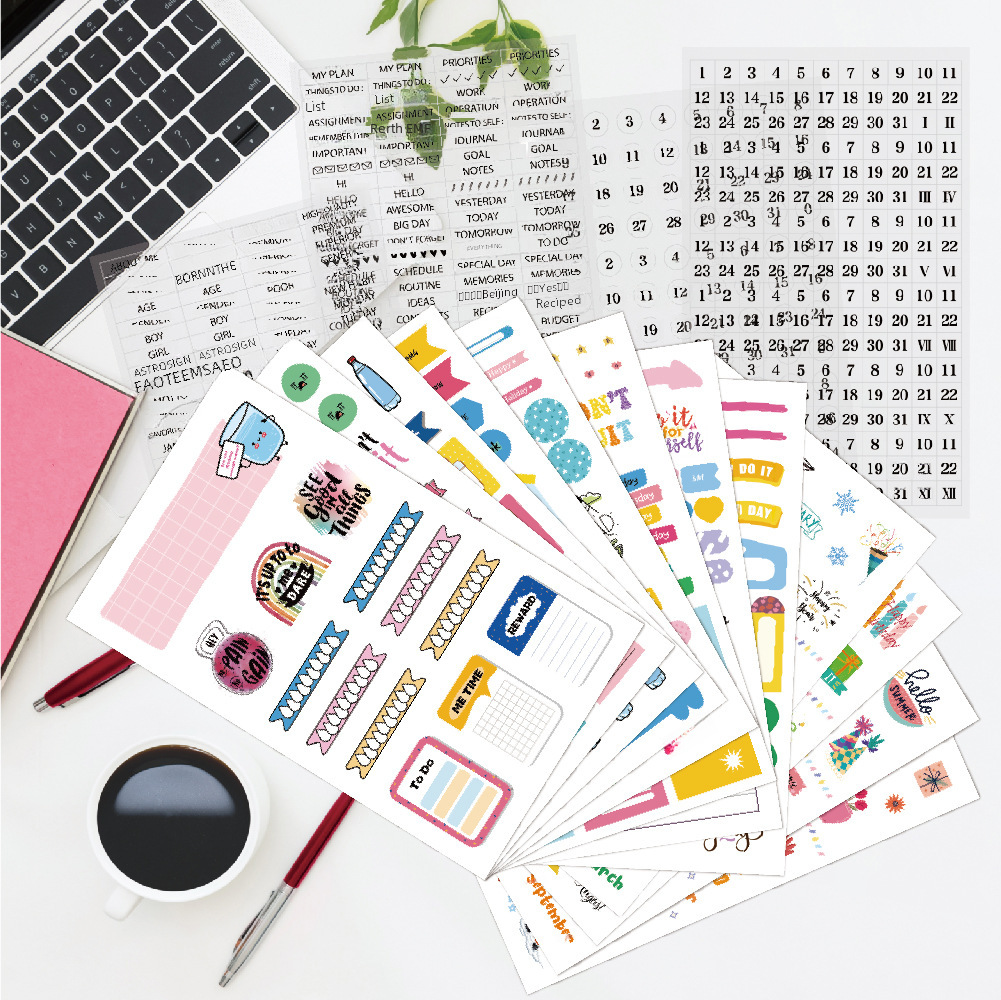 Cross-border PLANNER STICKER girls fresh style plan stickers DIY…
