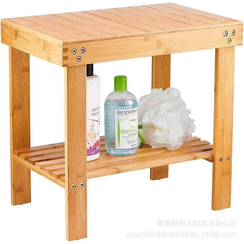 Household Wooden Bathroom Bench Solid Wood Bath Footstool Storage Rack Bathroom Towel Rack Living Room Wooden Seat Stool Household Wooden Bathroom Bench Solid Wood Bath Footstool Storage Rack Bathroom Towel Rack Living Room Wooden Seat Stool