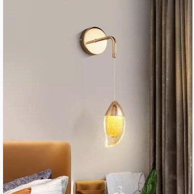 Luz libre de arte2023 cabezal de cama lámpara de pared de cableado de pared personalidad de red dormitorio mango ligero creativo de lujo alto cristal rojo