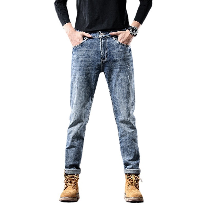 Summer thin jeans men's loose Ameco Ka Ji American style plus size jeans men's trendy Korean pants men_voghion.com